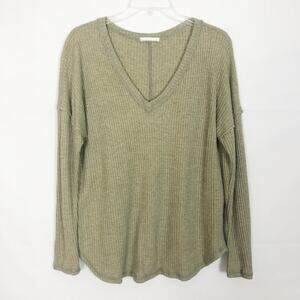 First Love by Lovelyn Waffle Knit Long Sleeve Top Size Large